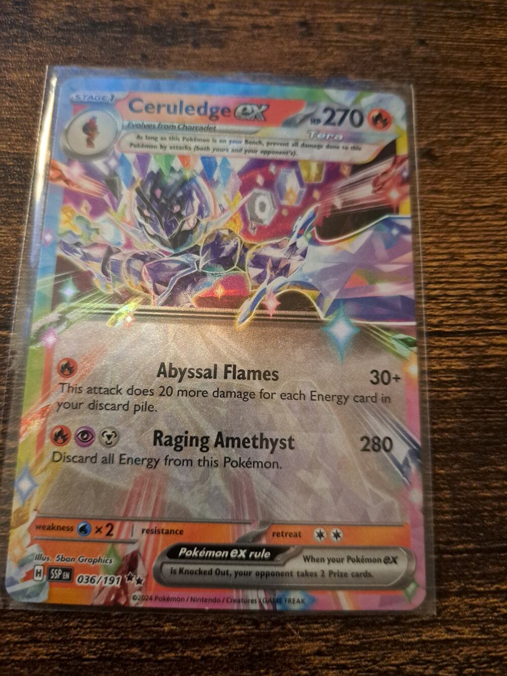 Ceruledge Ex 2024 Surging Sparks #036/191 SSP Double Rare Pokémon Card R1-X558